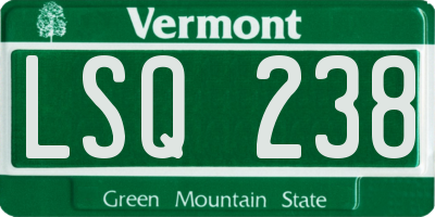 VT license plate LSQ238