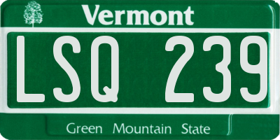 VT license plate LSQ239