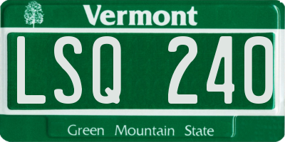 VT license plate LSQ240