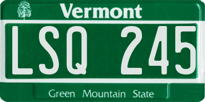 VT license plate LSQ245