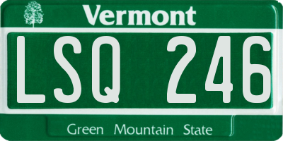 VT license plate LSQ246