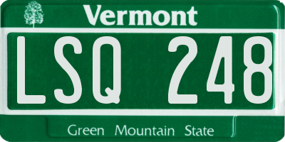 VT license plate LSQ248
