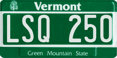 VT license plate LSQ250
