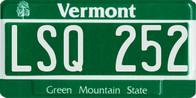 VT license plate LSQ252