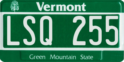 VT license plate LSQ255