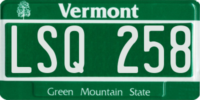 VT license plate LSQ258