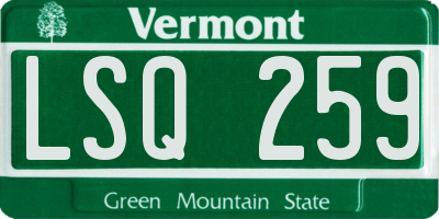 VT license plate LSQ259