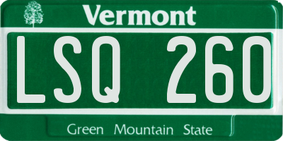 VT license plate LSQ260