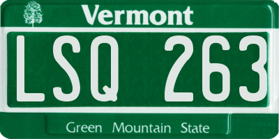 VT license plate LSQ263