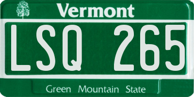 VT license plate LSQ265