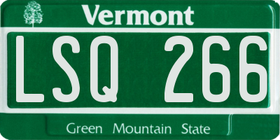 VT license plate LSQ266
