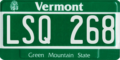 VT license plate LSQ268