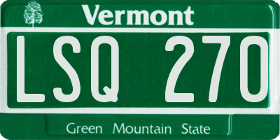 VT license plate LSQ270