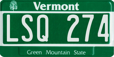 VT license plate LSQ274