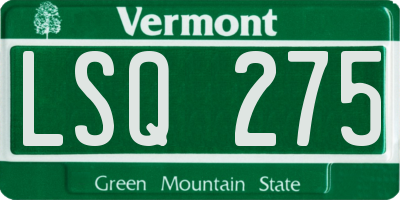 VT license plate LSQ275