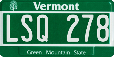 VT license plate LSQ278