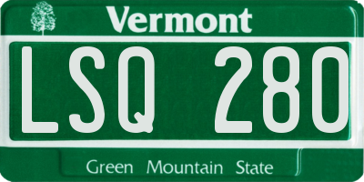 VT license plate LSQ280