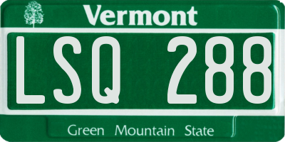 VT license plate LSQ288
