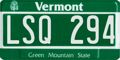 VT license plate LSQ294