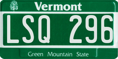 VT license plate LSQ296