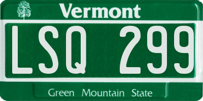 VT license plate LSQ299