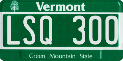 VT license plate LSQ300