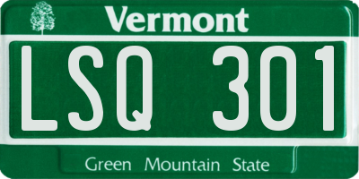 VT license plate LSQ301