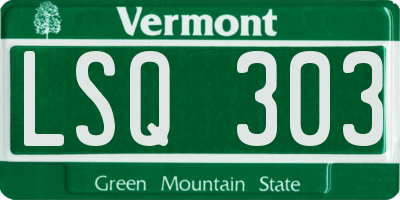 VT license plate LSQ303