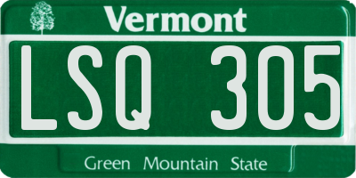 VT license plate LSQ305