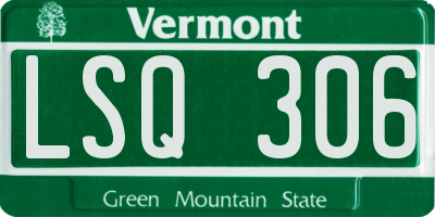 VT license plate LSQ306