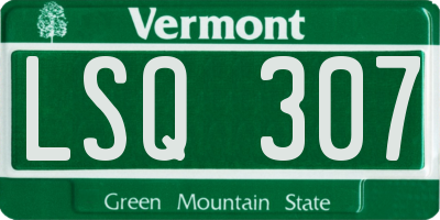 VT license plate LSQ307