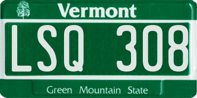 VT license plate LSQ308