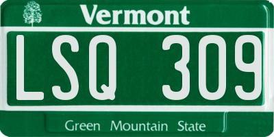 VT license plate LSQ309