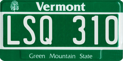 VT license plate LSQ310