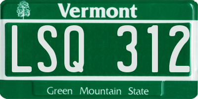 VT license plate LSQ312