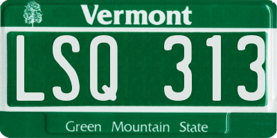 VT license plate LSQ313