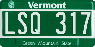 VT license plate LSQ317