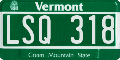 VT license plate LSQ318
