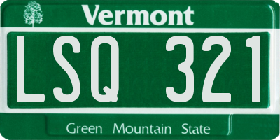 VT license plate LSQ321