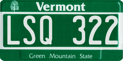 VT license plate LSQ322