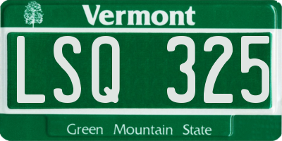 VT license plate LSQ325