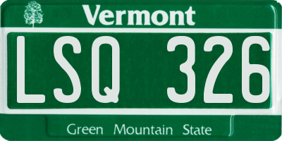 VT license plate LSQ326