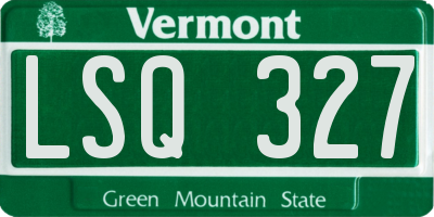 VT license plate LSQ327