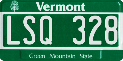 VT license plate LSQ328