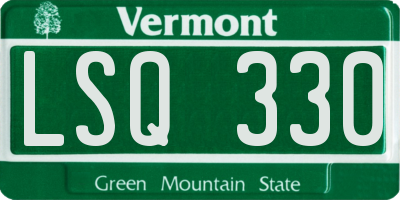 VT license plate LSQ330