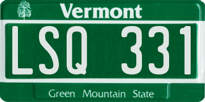 VT license plate LSQ331