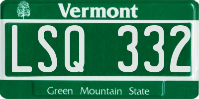 VT license plate LSQ332