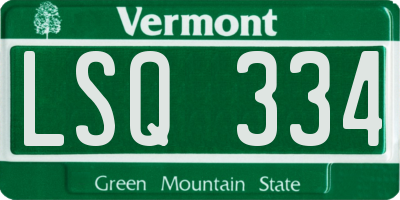 VT license plate LSQ334