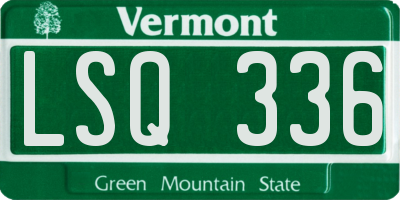VT license plate LSQ336