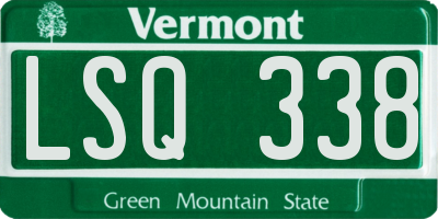 VT license plate LSQ338